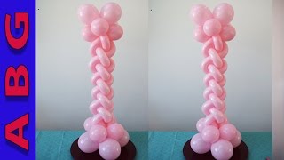 Balloon Column tutorial twisted braid decoration idea  Balloon Centerpiece how to [upl. by Birmingham937]