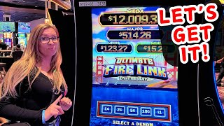 LETS GO WE PLAY 3 ULTIMATE FIRE LINK SLOT MACHINES At Harrahs Today games casino gaming [upl. by Nuhsed]