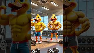 The Yellow duck is a gymer cat funnyduck cartoon shorts [upl. by Ahsitak426]