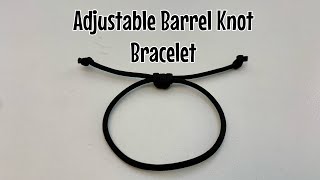 Adjustable sliding knot bracelet with barrel knot [upl. by Anelahs]