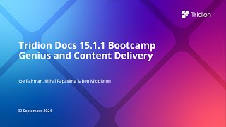 Tridion Docs 1511 Alf1u1 Bootcamp 3of3  Genius and Content Delivery [upl. by Feetal]