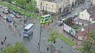 Rainy UK Englands 2Double Decker Heading2 CentreAMotorcycle Heading Down Easton Trucks Vans Cars [upl. by Ennaeel611]