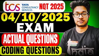 TCS NQT 2025 04102024 Exam Asked Questions  TCS NQT 2025 Shift Questions [upl. by Low]