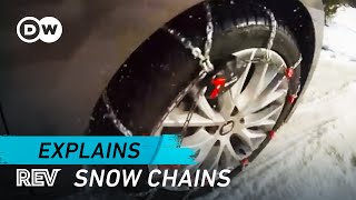 Driving safely with snow chains  Explains [upl. by Onnem918]