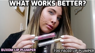 WHICH LIP PLUMPER WORKS BETTER BUXOM FULLON™ PLUMPING GLOSS or TOO FACED LIP INJECTION EXTREME [upl. by Nahtal]