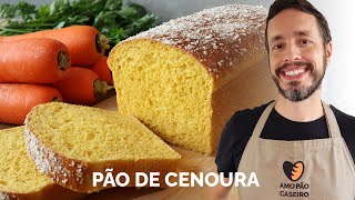 PÃO DE CENOURA  Receita deliciosa e nutritiva de pão de forma caseiro [upl. by Berck]