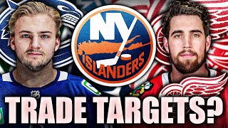 CANUCKS amp RED WINGS TRADE RUMOURS ISLANDERS TARGETING ERIK BRANNSTROM OR ERIK GUSTAFSSON [upl. by Aleibarg706]