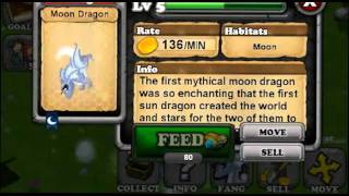 Dragonvale  NEW Moon Dragon Evolution [upl. by Kare308]