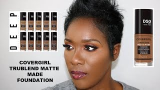 NEW Covergirl Trublend Matte Made Foundation Review D50 [upl. by Kanal]