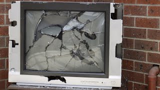 Smashing a Teac CTM6813 CRT Television [upl. by Anec]