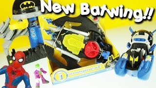 New Imaginext BATMAN Batwing Toy unboxing opening imaginext toys with SPIDER MAN and JOKER [upl. by Hizar380]