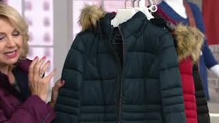 Nuage Stretch Puffer Coat with Removable Hood amp Faux Fur on QVC [upl. by Mcintosh]