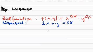 LagrangeMultiplikator Optimierung mit Nebenbedingung  MatheBeispiele [upl. by Trebo]