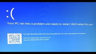 how to fix blue screen of death windows 11 unmountable boot volume 2024 [upl. by Notwen]