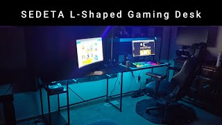 The Best LShaped RGB Gaming Desk SEDETA Computer Desks EPISODE 4429 Amazon Unboxing Video [upl. by Swarts81]