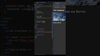 CSS image zoom on hover javascriptdev webdev css [upl. by Malin]