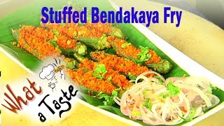 Stuffed Bendakaya Fry Recipe  What A Taste  Vanitha TV [upl. by Larrad686]