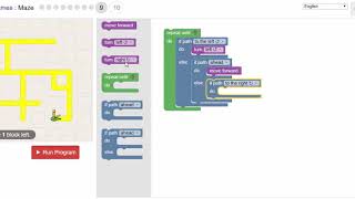 Blockly Games  Maze  Level 9 [upl. by Darrej]