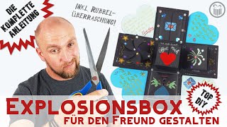 Explosionsbox für Freund gestalten ► Unsere KOMPLETTE Anleitung ✅ TOP DIY  Wunschgetreu [upl. by Thibault]