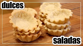 Masa para TARTALETAS Saladas y Dulces  Masa Sablée y Brisée [upl. by Reidar]