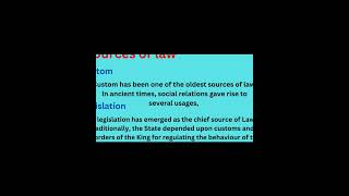 What is law Meaning definitions of law sources of law [upl. by Rosie]