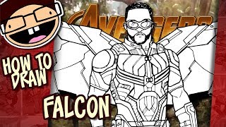 How to Draw FALCON Avengers Infinity War  Narrated Easy StepbyStep Tutorial [upl. by Torhert]