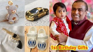 Mukesh Ambani Grandson 1st Birthday Expensive Gifts from Bollywood Celebrities and Family [upl. by Remoh]