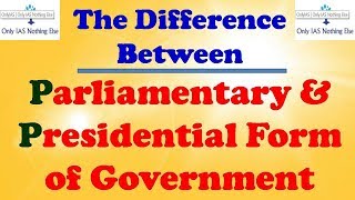 Difference Between Parliamentary form of government and Presidential form of government [upl. by Aowda166]