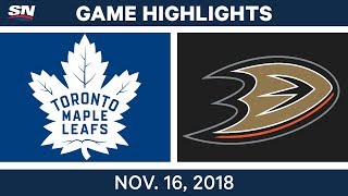 NHL Highlights  Maple Leafs vs Ducks – Nov 16 2018 [upl. by Ednihek]