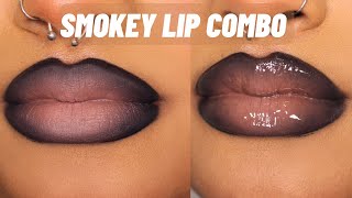 HOW TO DO SMOKEY LIP TUTORIAL BLACK LIPSTICK OMBRE [upl. by Adnoloy246]