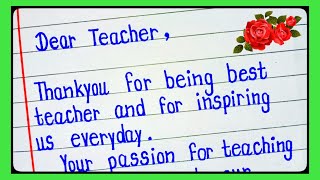 Teachers Day Card WritingTeacher Day 2024Teachers Day Letter In EnglishThank you Teacher [upl. by Chrisse100]