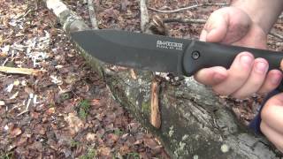 Knife Demo  KaBar Becker BK2 Batoning Through Branch [upl. by Eixor]