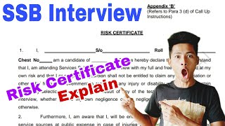 Risk Certificate Fully Explain Risk certificate kya hota hai Is it Mandatory SSB interview [upl. by Leighland603]