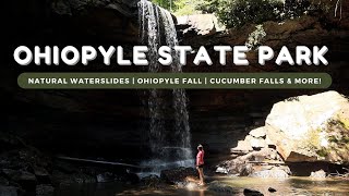 Natural Waterslides Waterfalls and Cucumber Falls  Waterfalls at Ohiopyle State Park Pennsylvania [upl. by Jonas]