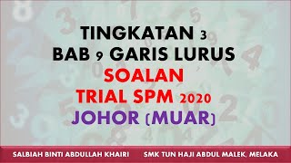 TRIAL SPM MATH  GARIS LURUS JOHOR MUAR [upl. by Kolodgie]