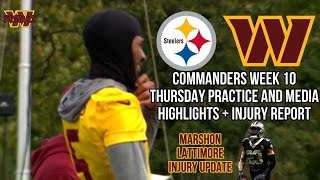 Commanders Week 10 Thursday Practice amp Presser Highlights  Injury Report Marshon Lattimore Injury [upl. by Oremar]