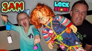 Do Not Open LOCK STARS TOYS at 3AM OMG So Creepy Chucky amp Clown in My House [upl. by Amieva836]