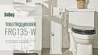 SoBuy Toiletpapierhouder staand丨Toiletrolhouder丨Vrijstaand Badkamermeubel丨Toiletpapier kast丨FRG135W [upl. by Eiramnna507]