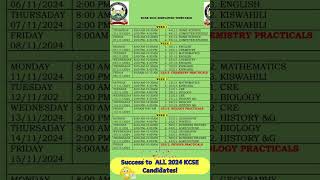 Simplified KCSE 2024 Timetable [upl. by Hesoj310]