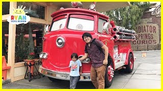 Disney Amusement Rides for Kids and Ryan plays with toy cars [upl. by Yllim]