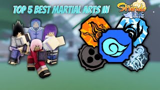 TOP 5 MARTIAL ARTS IN SHINDO LIFE  2023 [upl. by Ahsiuqat]