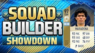 FIFA 18 SQUAD BUILDER SHOWDOWN PRIME ICON MARADONA Diego Maradona SBSD [upl. by Enaled949]