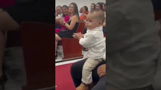 Cute baby clapping on a speech 😍 [upl. by Atsirc]