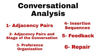 Conversational Analysis Conversational Analysis in Discourse Studies and applied linguistics Part 2 [upl. by Learsiy]