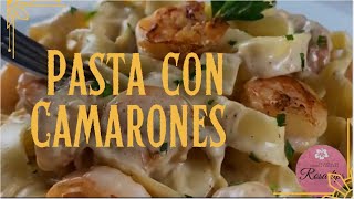 Pasta con Camarones en Salsa Blanca [upl. by Murton]