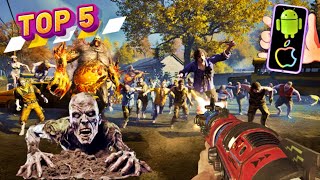 TOP 5 Mejores juegos de ZOMBIES Y DISPAROS Para Android iOS [upl. by Hallee733]