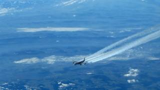 AirtoAir with Airbus A340 contrails [upl. by Leummas]