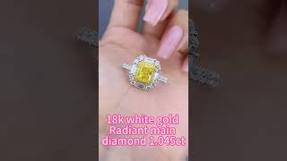 18k white gold Radiant main diamond 1045ct VVS2 clarity secondary diamond 112ct [upl. by Hassadah433]