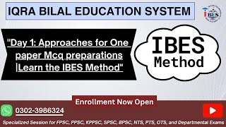 quotDay 1 Approaches for One paper Mcq preparations  Learn the IBES Methodquot  IBES [upl. by Hsirap]