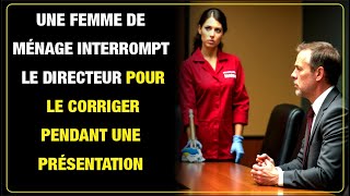 Une femme de ménage corrige le directeur en pleine présentation surprenant les investisseurs [upl. by Ten]